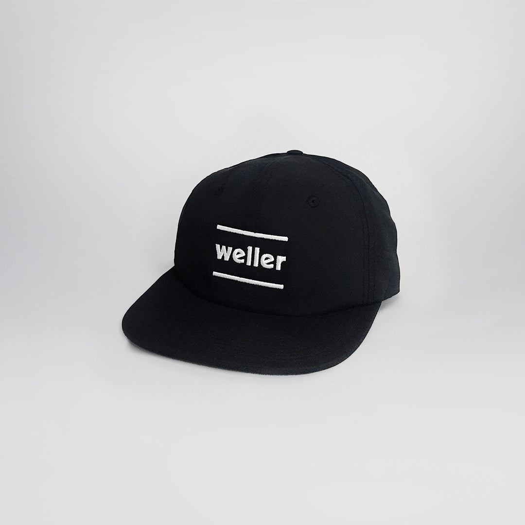 Weller Brand 6 Panel Unstructured Hat - Black