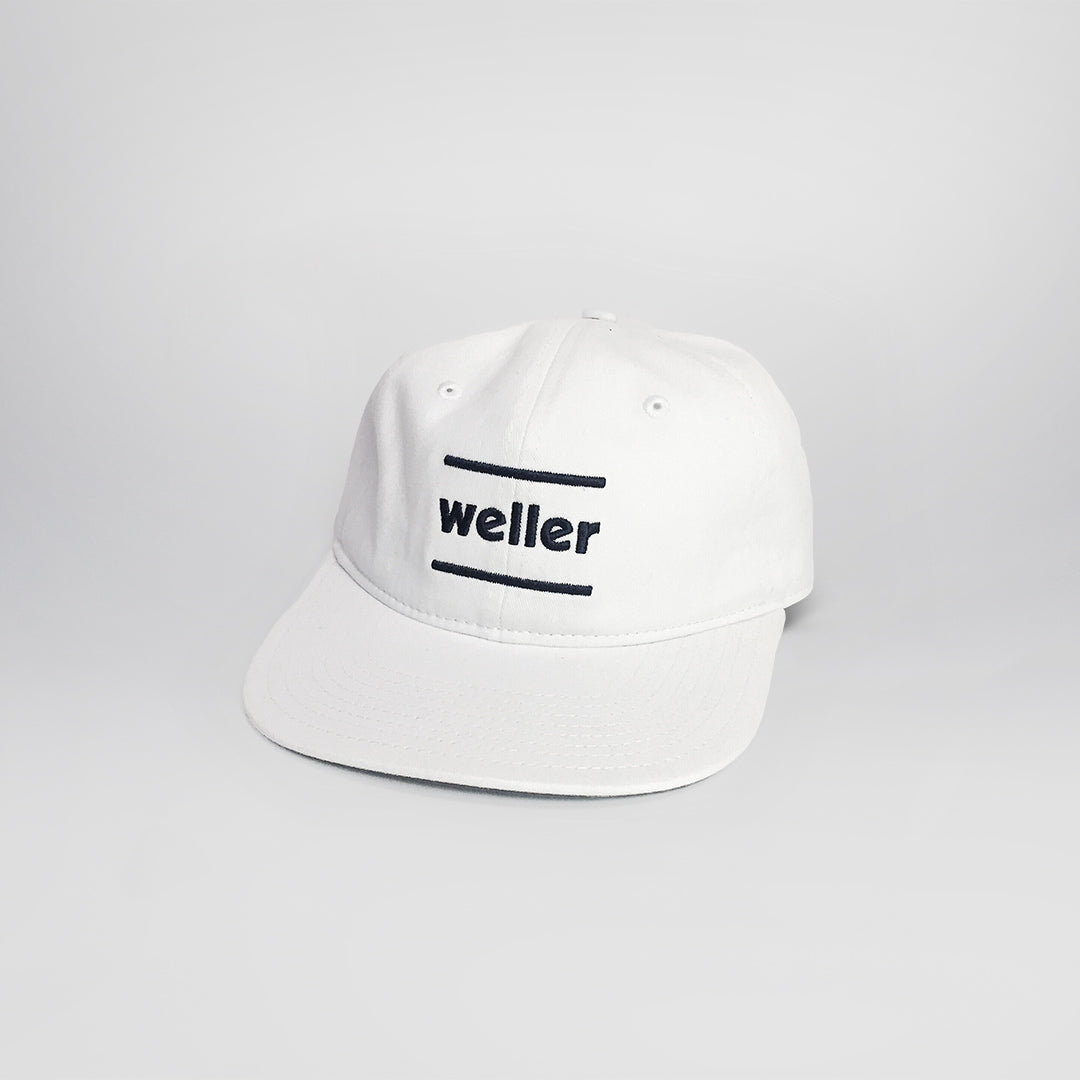 Six Panel Unstructured Hat - White
